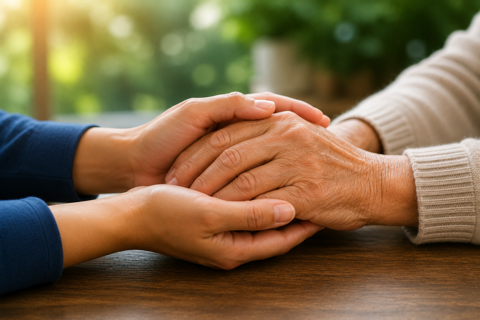Professional home nurse providing compassionate elderly care at a traditional Kerala home, assisting a senior woman with warmth, dignity, and personalized in-home healthcare support.am